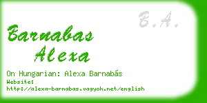 barnabas alexa business card